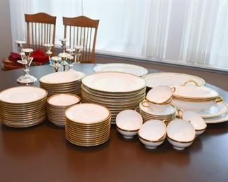 Limoges White with Gold Rim China Set (Wm Guerin & Co, France)