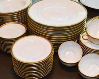Limoges White with Gold Rim China Set (Wm Guerin & Co, France)