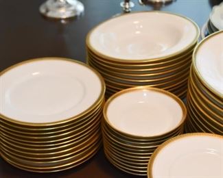 Limoges White with Gold Rim China Set (Wm Guerin & Co, France)