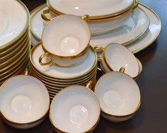 Limoges White with Gold Rim China Set (Wm Guerin & Co, France)