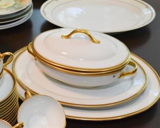 Limoges White with Gold Rim China Set (Wm Guerin & Co, France)