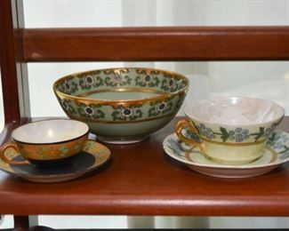 Vintage Teacups (Lustreware) and Bowl