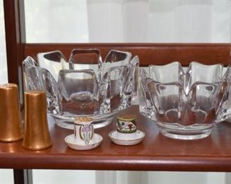 Art Glass Centerpiece Bowls, Salt & Pepper Shakers