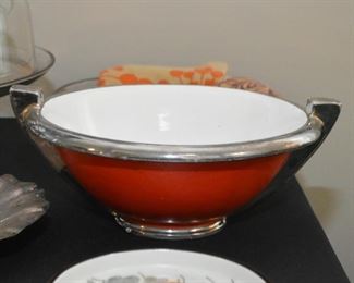Art Deco Style Red Centerpiece / Serving Bowl