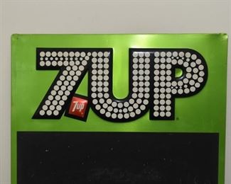 Vintage 7 Up / Seven Up Tin Chalkboard Sign (Stout-Lite by Stout Industries, Inc.)