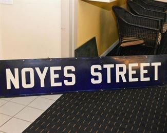 Double Sided Enamel Noyes Street Sign by Veribrite Signs, Chicago