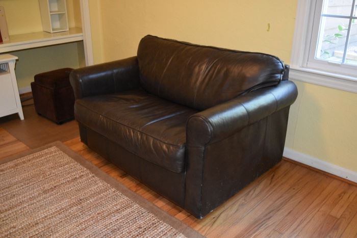 LEATHER LOVE SEAT SLEEPER