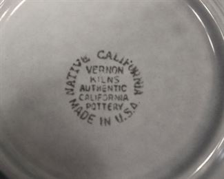 CALIFORNIA POTTERY SET OF DISHES