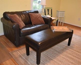 LEATHER OTTOMAN