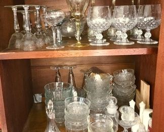 Antique/vintage collectible glassware, stems