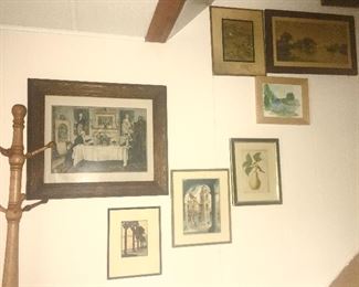 Hall tree, Vintage prints