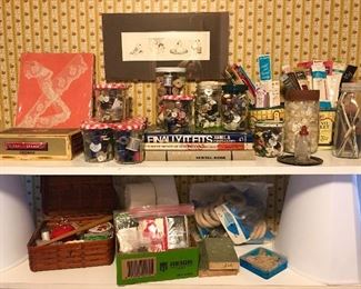 Sewing & crafting supplies, buttons, etc