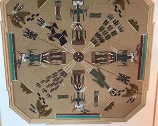 Navajo sand painting with artists info