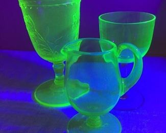 Collection of Vintage Uranium Glass Items https://ctbids.com/#!/description/share/229573