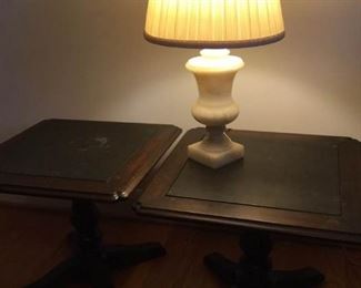 Country Cherry End Tables and Marble Lamp https://ctbids.com/#!/description/share/229581
