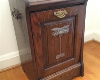 Vintage Solid Wood Coal Shuttle Bin Cabinet https://ctbids.com/#!/description/share/228015