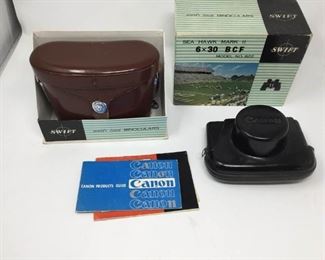 Vintage Canon Camera and Binocular Set ( 2 pieces) https://ctbids.com/#!/description/share/230999