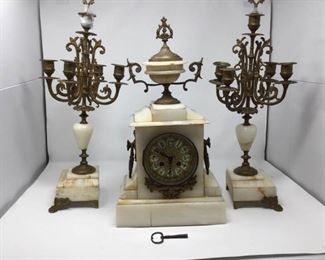 Stately Stone Mantel Set (3 pieces) https://ctbids.com/#!/description/share/230978
