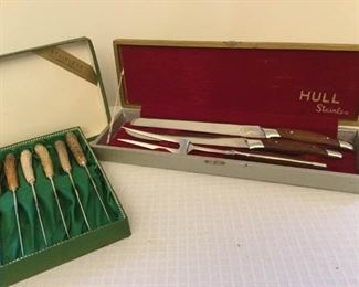 Stag Horn Handled Knife Set and Hull Cutlery https://ctbids.com/#!/description/share/230828