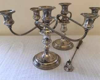 Convertible Sterling Candelabras and Snuffer https://ctbids.com/#!/description/share/230823