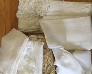 Vintage table cloths and crocheted bedspread, surprise https://ctbids.com/#!/description/share/230649