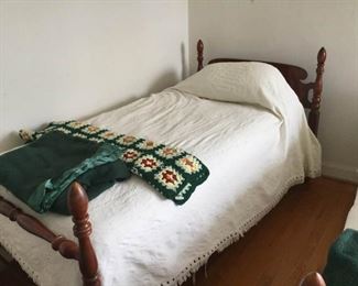 Solid wood single bed with turned detail. https://ctbids.com/#!/description/share/230643
