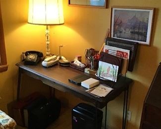 Vintage Wooden Table with Hairpin Legs
