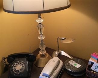 Telephone and Table Lamp