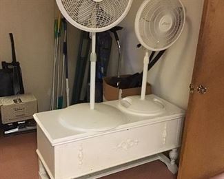 Blanket Chest and Stand Fans