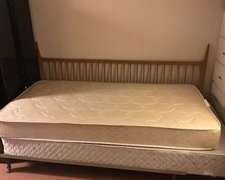 Heywood Wakefield MCM King Headboard and Twin Bed with Frame