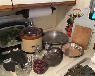 Crock Pot, Cutting Boards and Silver Plate