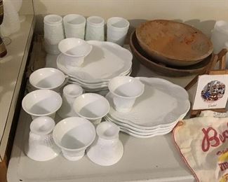 Milk Glass Luncheon Sets
