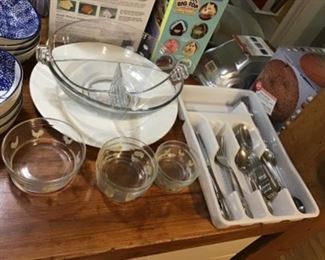 Utensils and Chicken Bowls