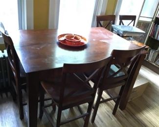Bar Height Dining Set with 4 Stools