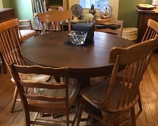 Antique Table and 3 Sets of Chairs