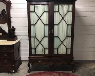 18th Century English Mahogany Exhibit Cabinet on stand