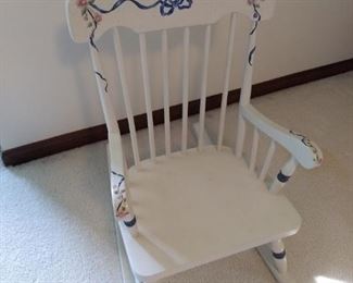 Hand-painted child's rocking chair