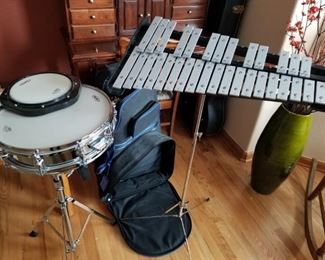 Mapex Snare and Bell Kit with rolling bag
