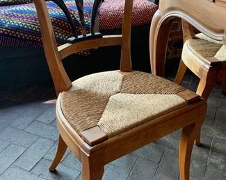 8. French Provincial Game Table (34" x 34"" x 30") w/ 2-13” Pullout Leaves and 4 Side Chairs (17" x 18" x 32")
