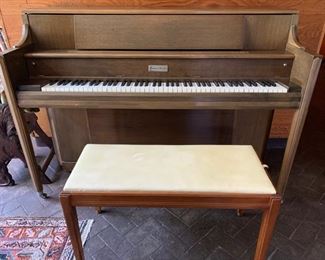 36. Mason and Hamlin Upright Piano w/ Bench (height 41")