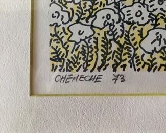 70. Pair of Chemeche '73 Pen and Ink Drawings (28" x 23")