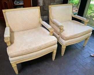 73. Pair of Vintage Bergère Chairs (29" x 26" x 32")