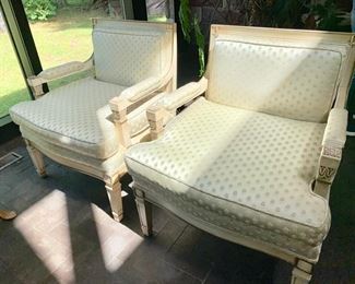 74. Pair of Vintage Bergère Chairs (28" x 24" x 32")