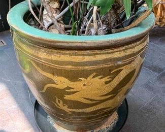 72. Asian Dragon Planter (20")