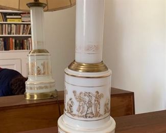 96. Porcelain Table Lamp w/ Gilt Accent (30")