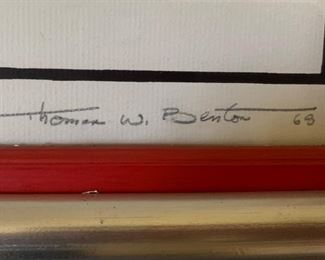 92. "Reflections" Lithograph by Thomas W Benton 1968 3/36 (23" x 29")