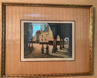 110. Signed European Scene (15" x 12")