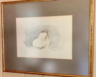 120. Signed Pencil of Nude (24" x 19")