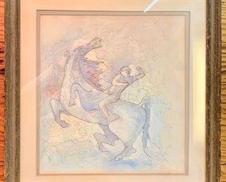 121. Horseback by Shum (17" x 18")