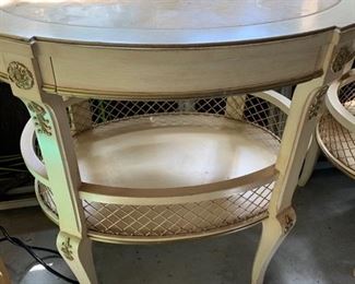 127. Pair of Marble Top Oval End Tables (26" x 19" x 28")